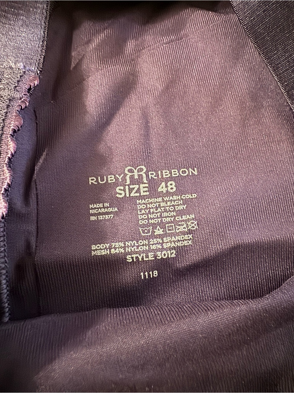 Ruby Ribbon Purple Level 4 Support Shaper Camisole Control Tank 3012 Sz 48 EUC - Picture 3 of 5
